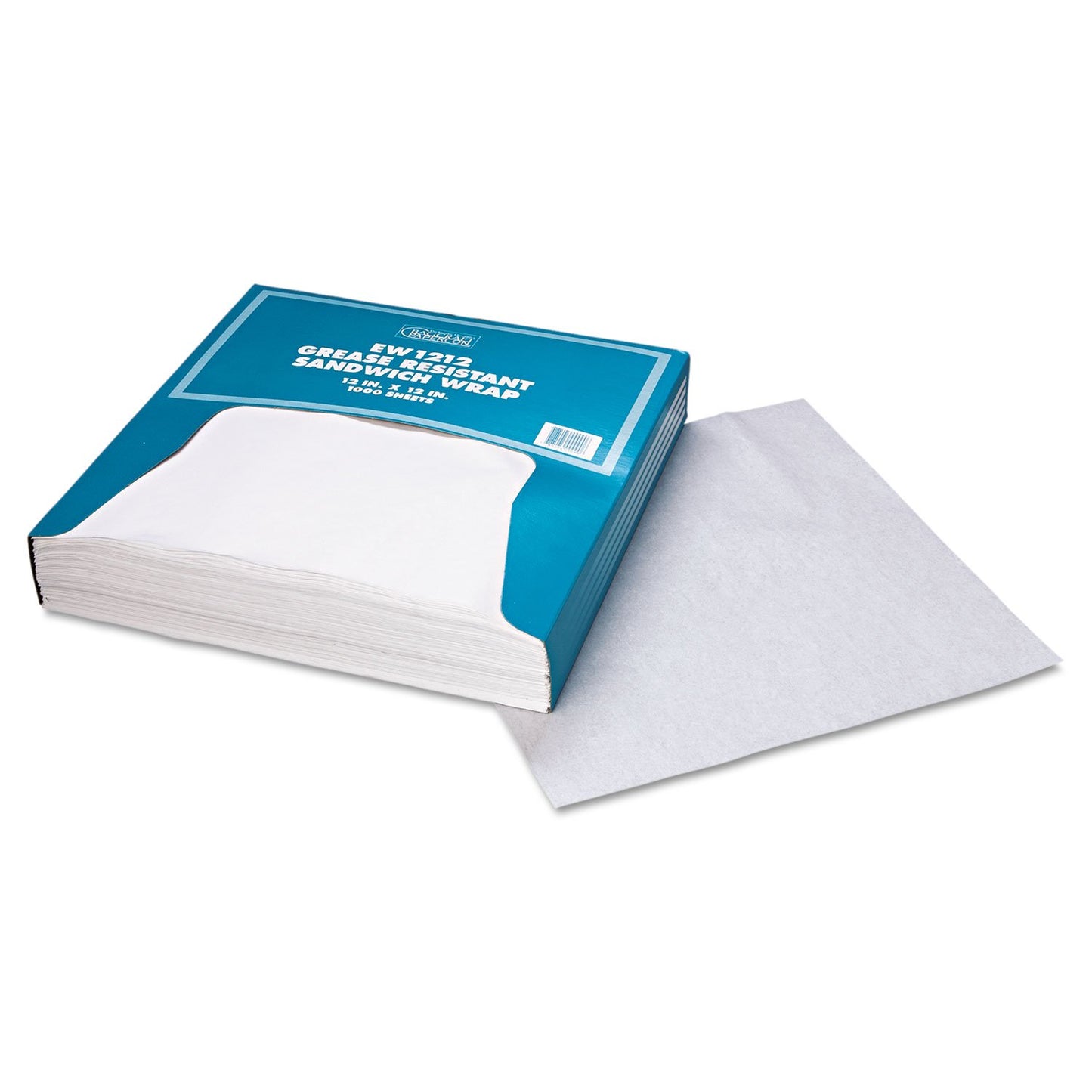 Bagcraft 057012 Grease-Resistant Paper Wrap/Liner 12 x 12 White 1000/Box 5 Boxes/Carton