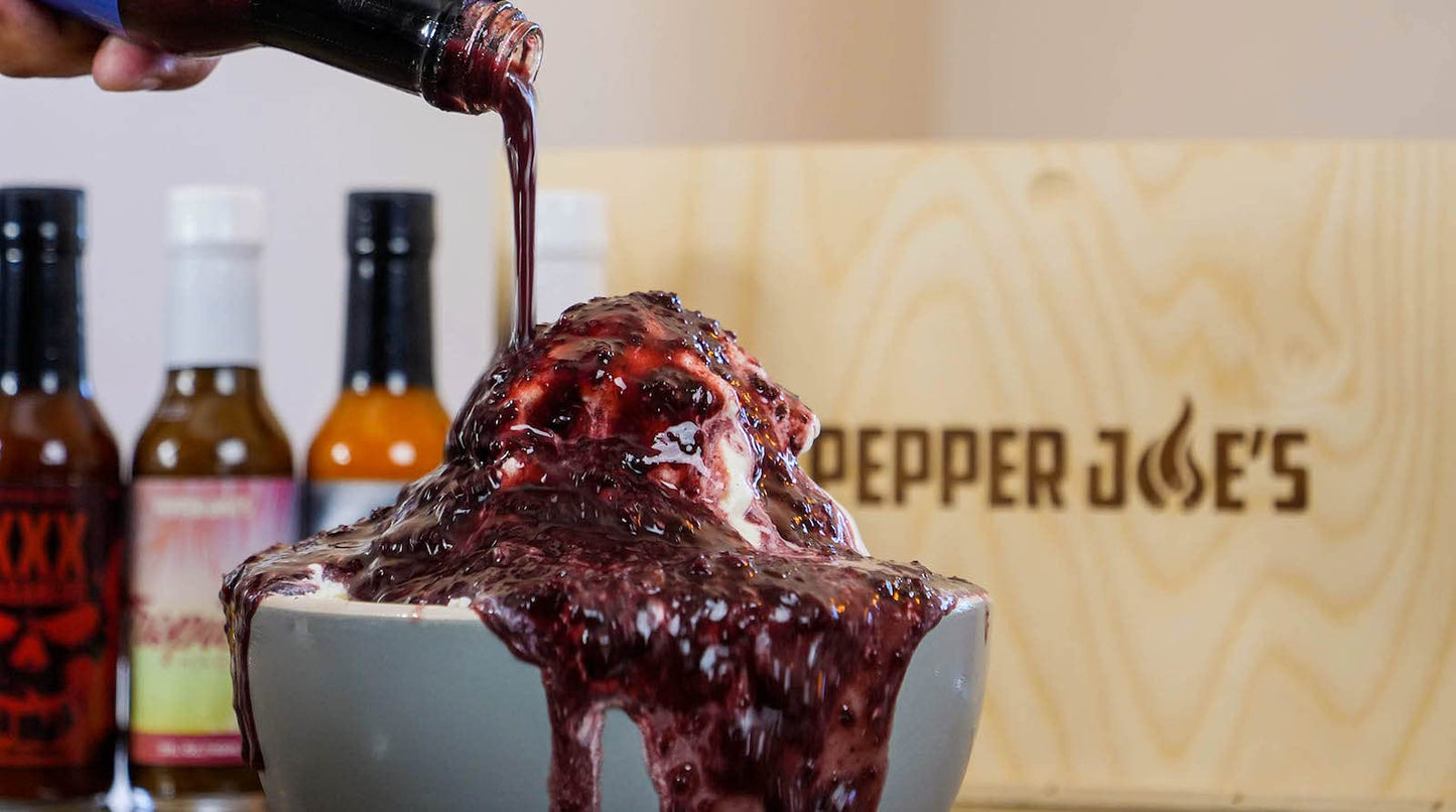 Pepper Joe’s Blueberry Carolina Reaper Hot Sauce - Premium Carolina Reaper Hot Sauce - Made with a World’s Hottest Chili Pepper and Ripe Blueberries