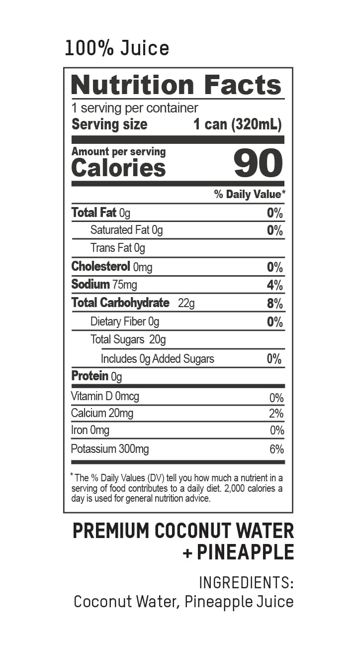 Once Upon a Coconut Premium Pineapple Coconut Water - Low Calorie All-Natural Drink with Electrolytes - Non-GMO - Gluten-Free - 10.8 Fl Oz (Pack