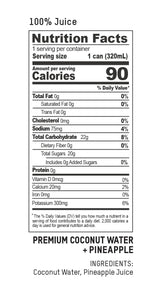 Once Upon a Coconut Premium Pineapple Coconut Water - Low Calorie All-Natural Drink with Electrolytes - Non-GMO - Gluten-Free - 10.8 Fl Oz (Pack