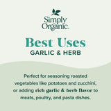 Simply Organic Spice Right Everyday Seasoning Blends, Garlic & Herb, 2 Ounce