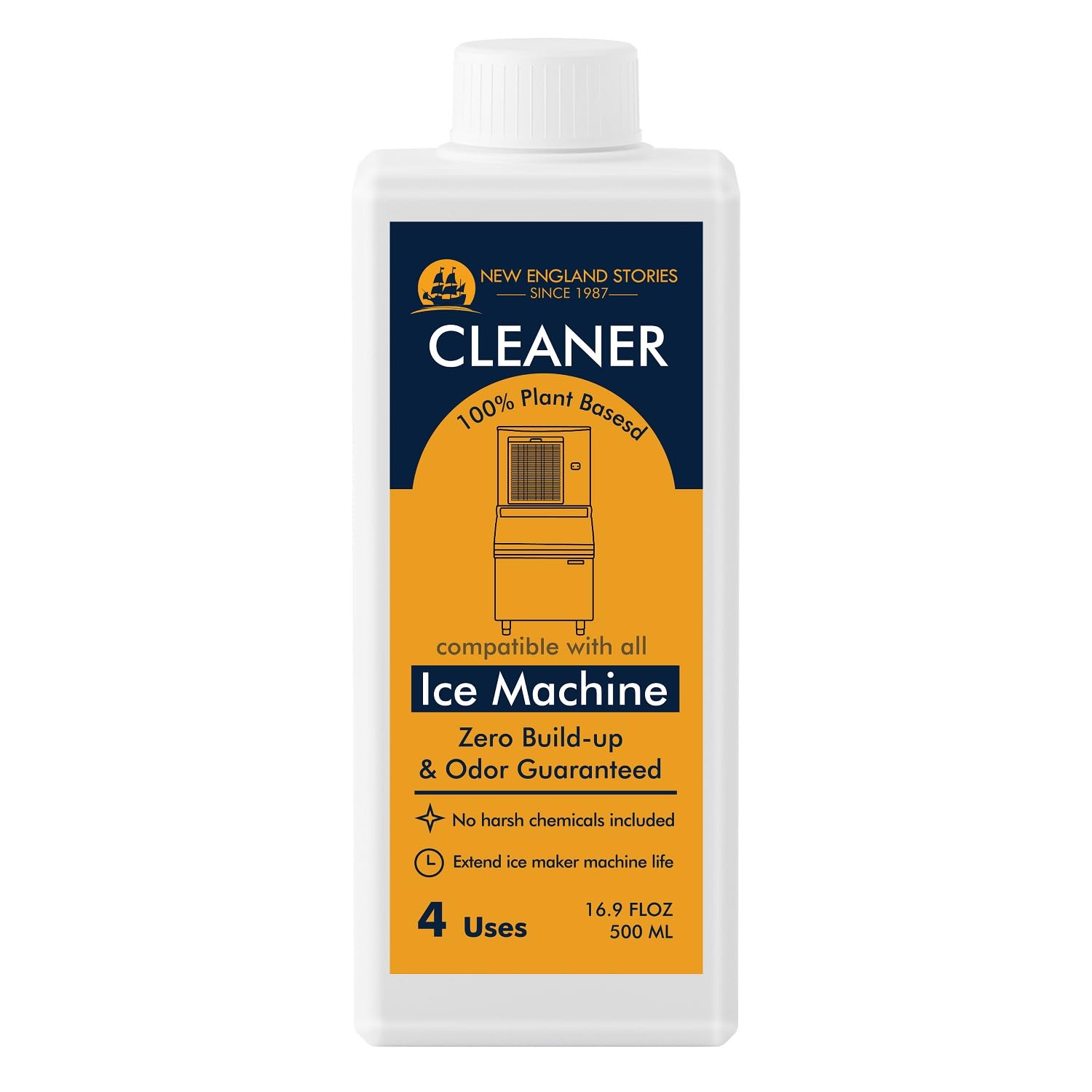 4 Uses Ice Machine Cleaner Maker Descaler, 16.9 fl oz Nickel Safe Ice Maker Cleaner Solution - Cleaning Kit Compatible with Major Brands (GE Opal