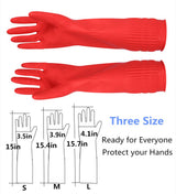 YSLON Rubber Cleaning Gloves Kitchen Dishwashing Glove 3-Pairs,Waterproof Reuseable.(Small)