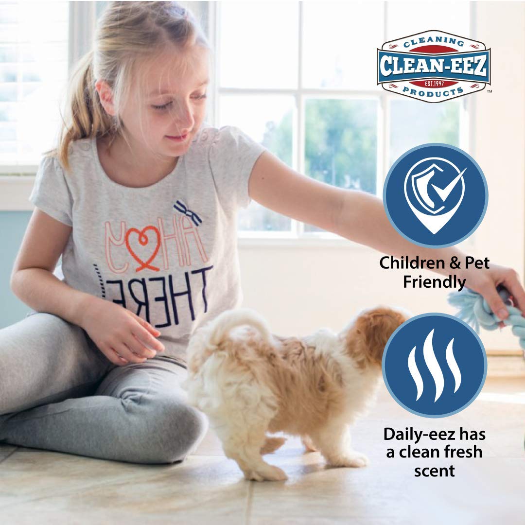 Daily Wood, Laminate, Tile, Stone Floor Cleaner from Clean-eez Streak Free Maintenance Cleaner Spray. Removes Footprints, Dirt, Spills, Repels Dust