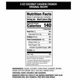 Coconut Cashew Crunch Snack Bites, Sweet & Salty Kettle Style Crunch, Original Recipe, Gluten Free, 5 oz Bags (Pack of 6)