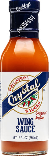 Crystal Pure Louisiana Original Wing Sauce, 12 Ounces (Pack of 1) - Aged Cayenne Peppers, Buffalo Wing Marinade, Bake, Broil, Grill