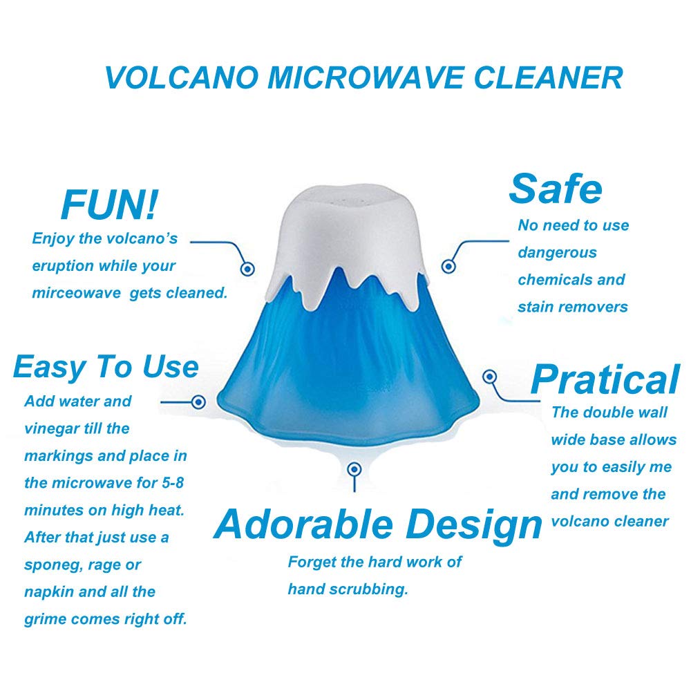 ZOSTLAND Volcano Microwave Cleaner- Microwave Oven Steam Cleaner,High Temperature Steamer Easily Crud in Minutes Steam Cleans and Disinfects