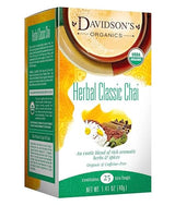 Davidson's Organics, Herbal Classic Chai, 25-count Tea Bags, Pack of 6