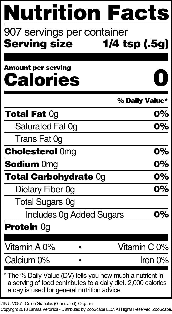 Onion Granules (Granulated), Organic (16 oz, ZIN: 527087) - 2 Pack