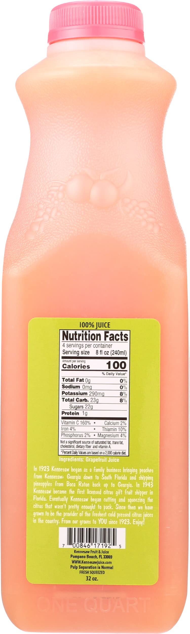 Kennesaw Grapefruit Juice, 32 FZ