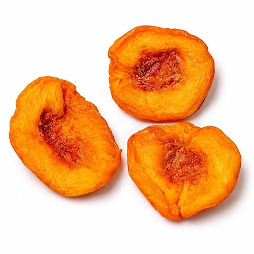 Fancy Dried Peaches - Naturally Sweet & Tender Sun-Dried Stone Fruit Halves - Gourmet Dried Peach Slices for Snacking, Baking & Toppings - USA Packed