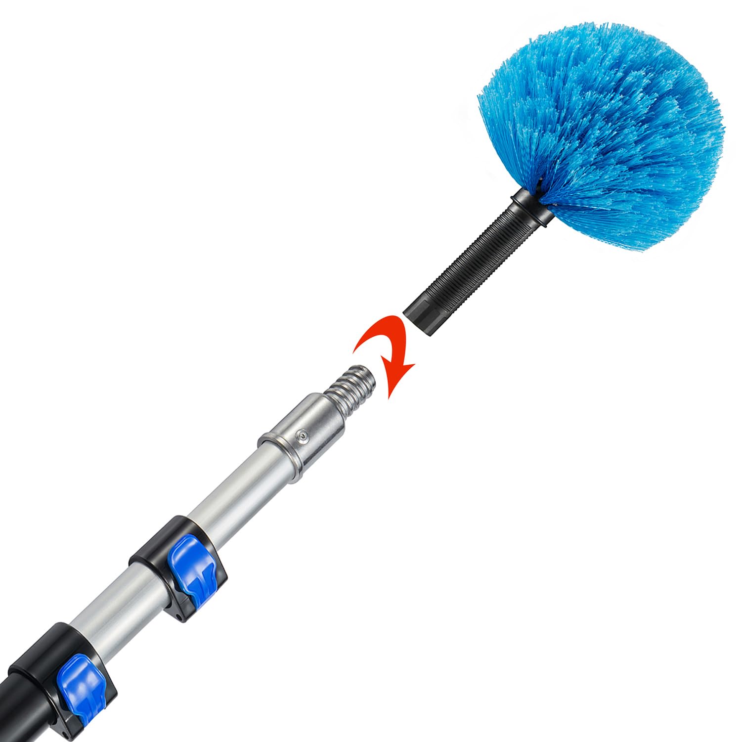 Hicavar 3pcs Screw on Cobweb Duster Replacement Head for Pole (Pole Not Included)
