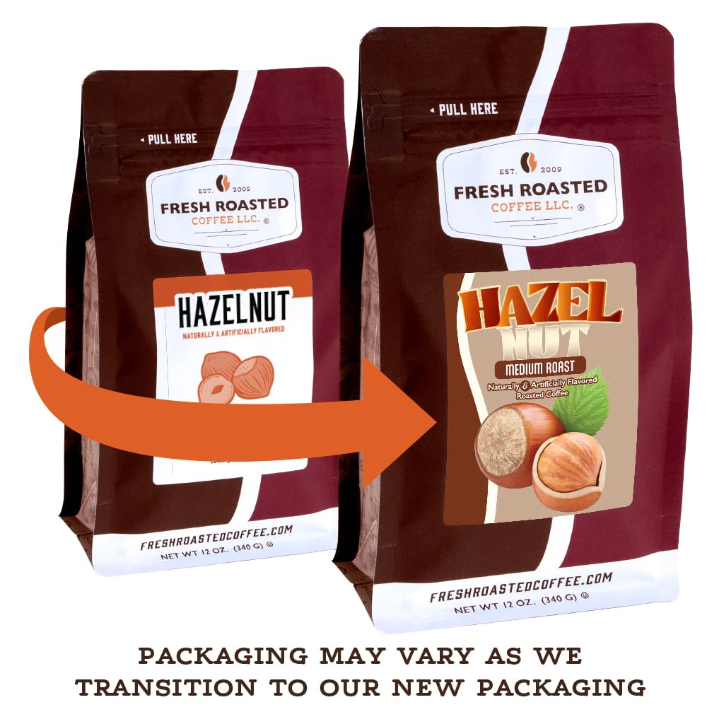 Fresh Roasted Coffee, Hazelnut Flavored Coffee, 2 lb (32 oz), Medium Roast, Kosher, Ground