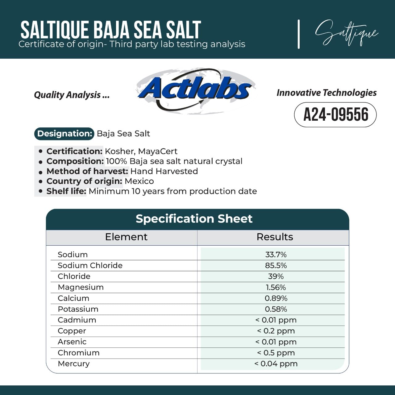 Saltique 5lb Baja Sea Salt Fine Ground - Contains a Balance of 90 Minerals Helping You Stay Hydrated And Improve Electrolyte Balance-100% Unrefined