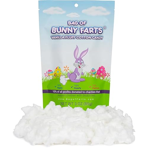 Bag of Bunny Farts Vanilla Cotton Candy Funny Easter Basket Stuffer for All Ages Unique Birthday for Friends, Mom, Dad, Girl, Boy Gag Gift, 3 ounces