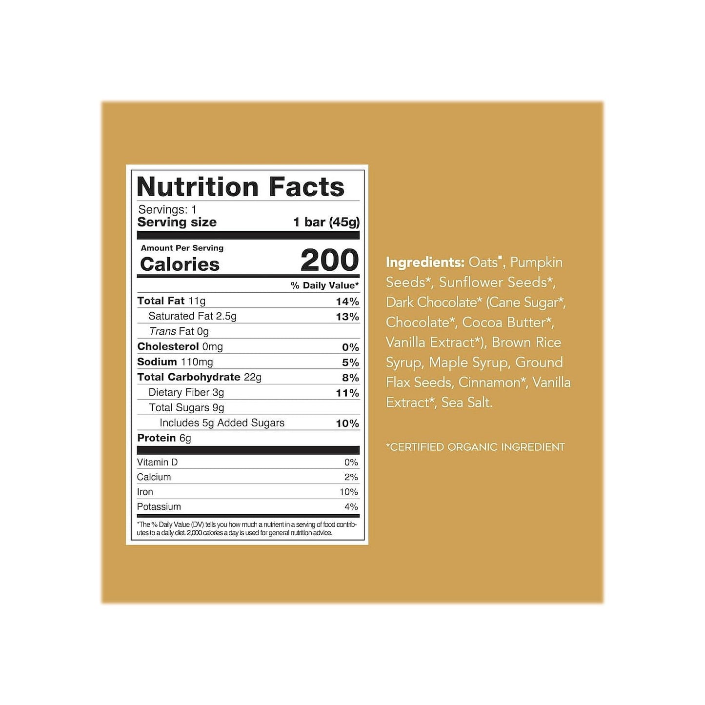 88 Acres Oatmeal Chocolate Chip Seed & Oat Bar 9 Count, 1.6 OZ
