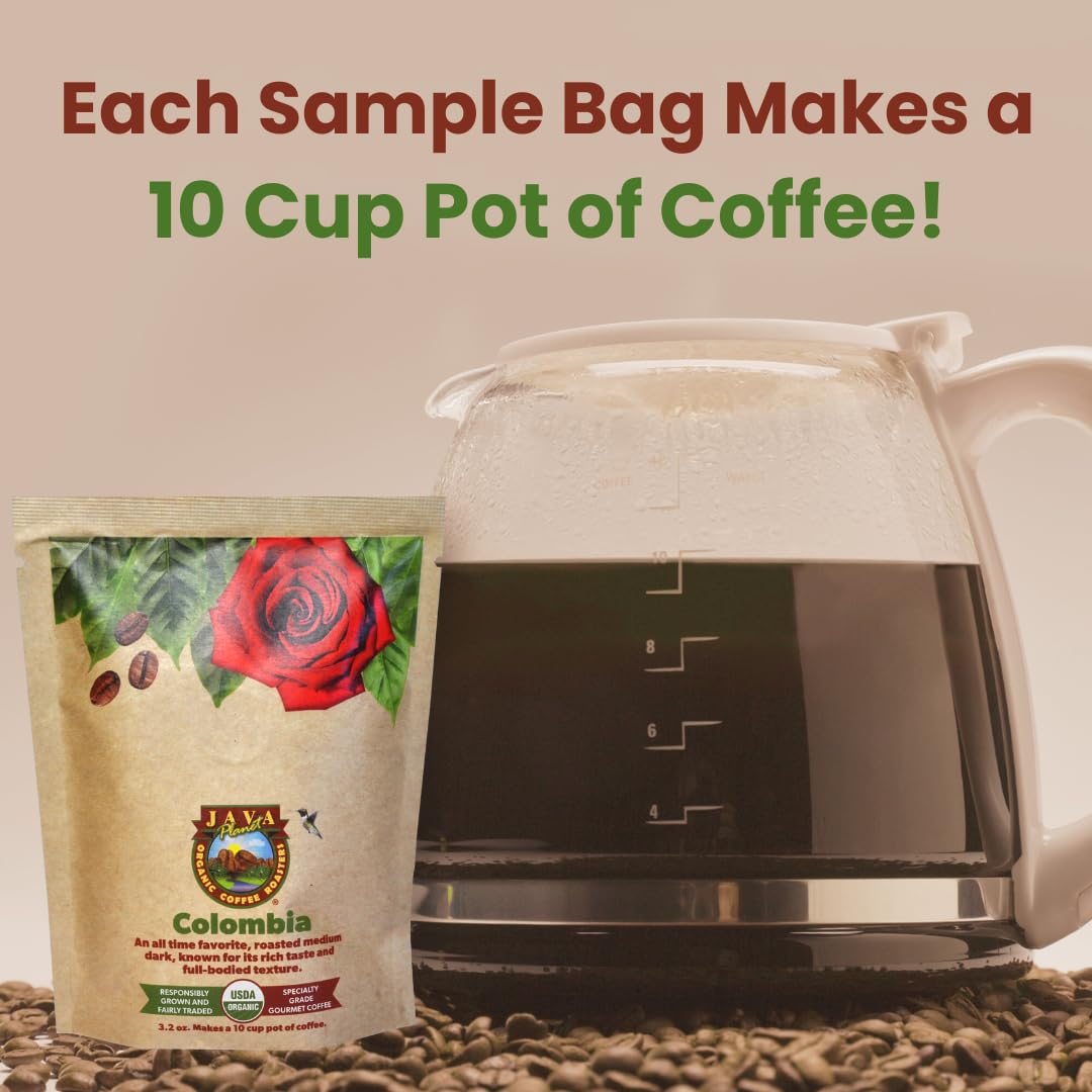 Java Planet, Coffee Gift Basket Sampler Set, for Coffee Lovers: Low Acid Organic Beans: Whole Bean, Mold-Free & Stomach Friendly - Arabica Gourmet
