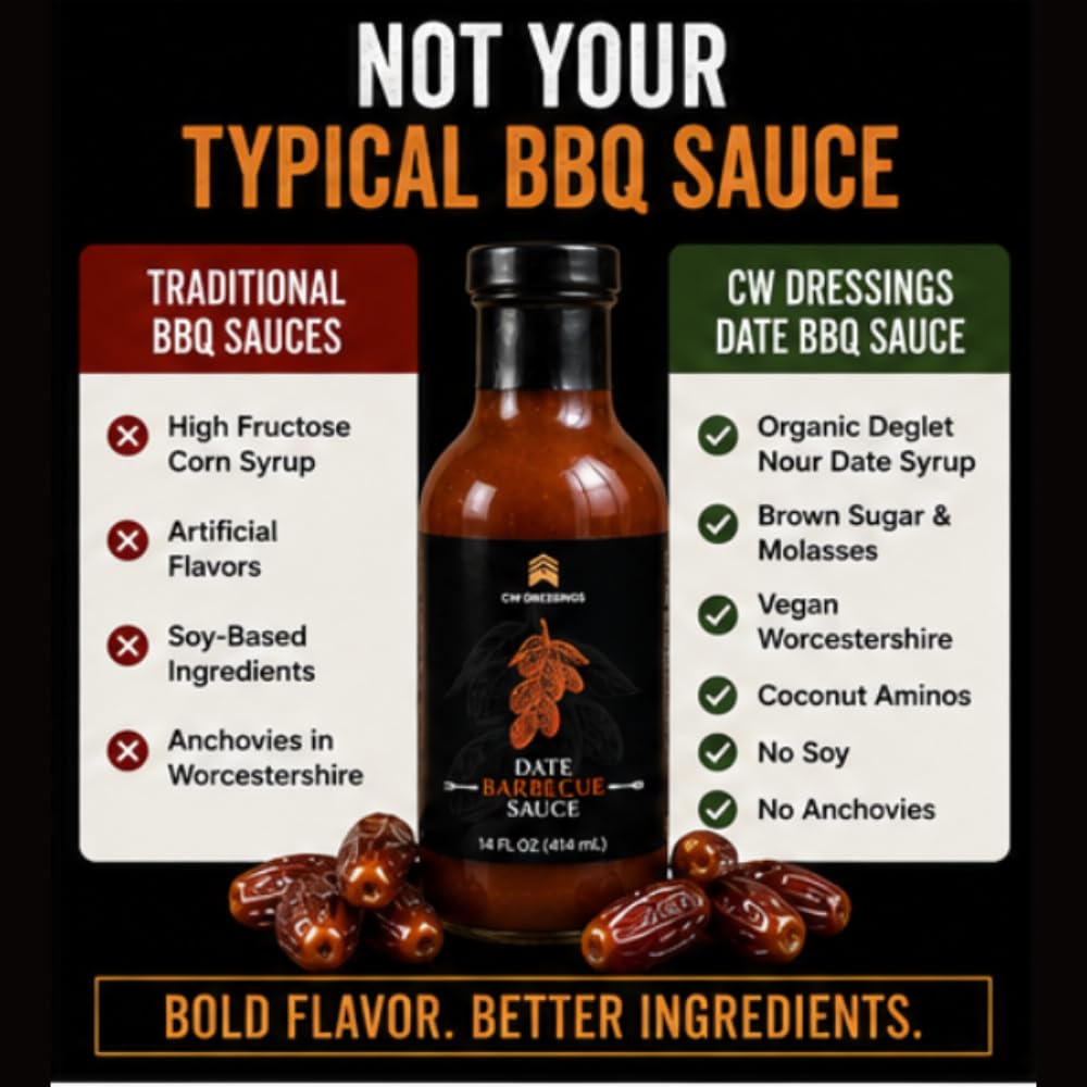 CW Dressings Date-Sweetened BBQ Sauce, Sweet & Smoky, 14 oz