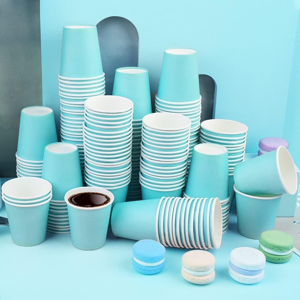 Prgery 100 Pack 3oz Bathroom Paper Cups, Small Paper Cups, Paper Coffee Cups, Disposable Hot Cups for Water, Juice, Coffee or Tea, Ideal for Water