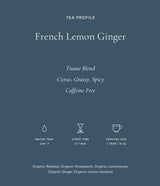 Art of Tea | Organic French Lemon Ginger 1.5oz Herbal Tea | Artisan Loose Leaf Tea Tin