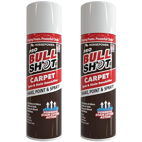Bull Shot Carpet Spot & Stain Remover, AS SEEN ON TV, Made In USA, Just Point & Spray, Stain-Lifting Foam-Action, Pet Stains & Odors, Coffee, Soda