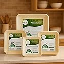 8 Inch Square Palm Leaf Disposable Dinnerware pack of 25 - Eco-Friendly Organic Tableware, Biodegradable Partyware, Alternative to Paper, Bamboo