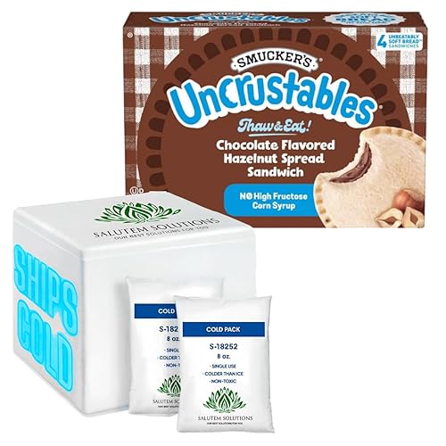 Uncrustables Frozen Chocolate Flavored Hazelnut Spread Sandwich, 4 count - Pack of 7 (total 28 pieces)