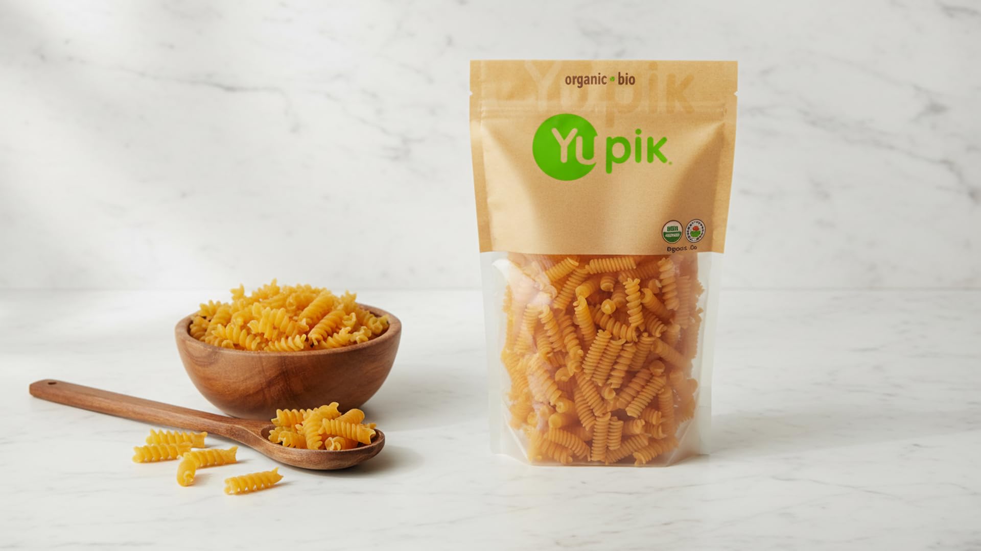 Yupik Organic Fusilli Pasta 16 oz (1 lb), Gluten-Free, Egg-Free, Non-GMO, USDA Certified, Made with Organic Corn & Rice Flour, Authentic Italian Taste