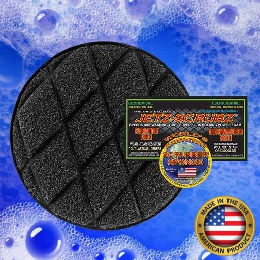 Jetz-Scrubz 9-Piece Kitchen Gift Set - Scratch-Free Kitchen Scrubber Sponges and Dish Mop, Housewarming Gift, Black, Made in USA