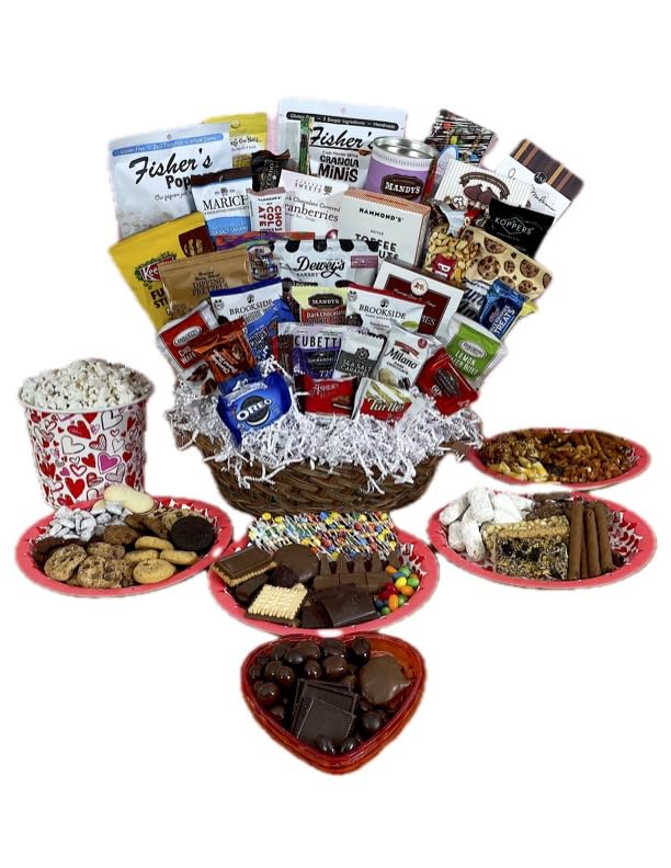 Valentine Day Chocolate Cookie Candy & Snack Gift Basket Hand-Crafted by MisterGiftBasket.com (37 Piece: $124.99)