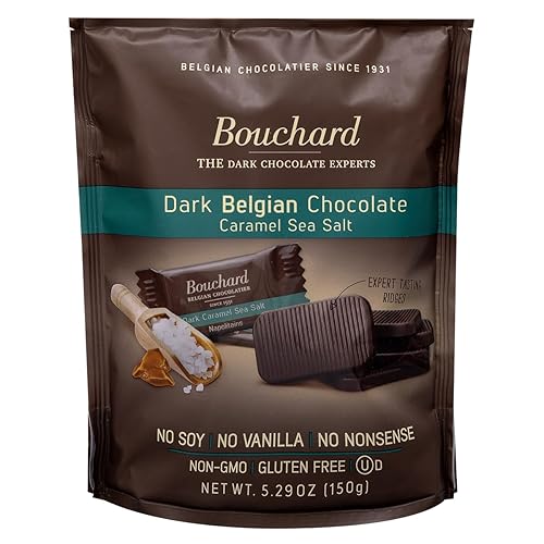 Bouchard Belgian Dark Chocolate with Caramel & Sea Salt (5.29 OZ / 150g) (Pack of 2)