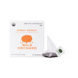 Wild Orchard Regenerative Organic Certified Flavored Green Tea - Sunday Brunch (12 Tea Bags) - With Delicate Flower Petals - Regeneratively Cultivated