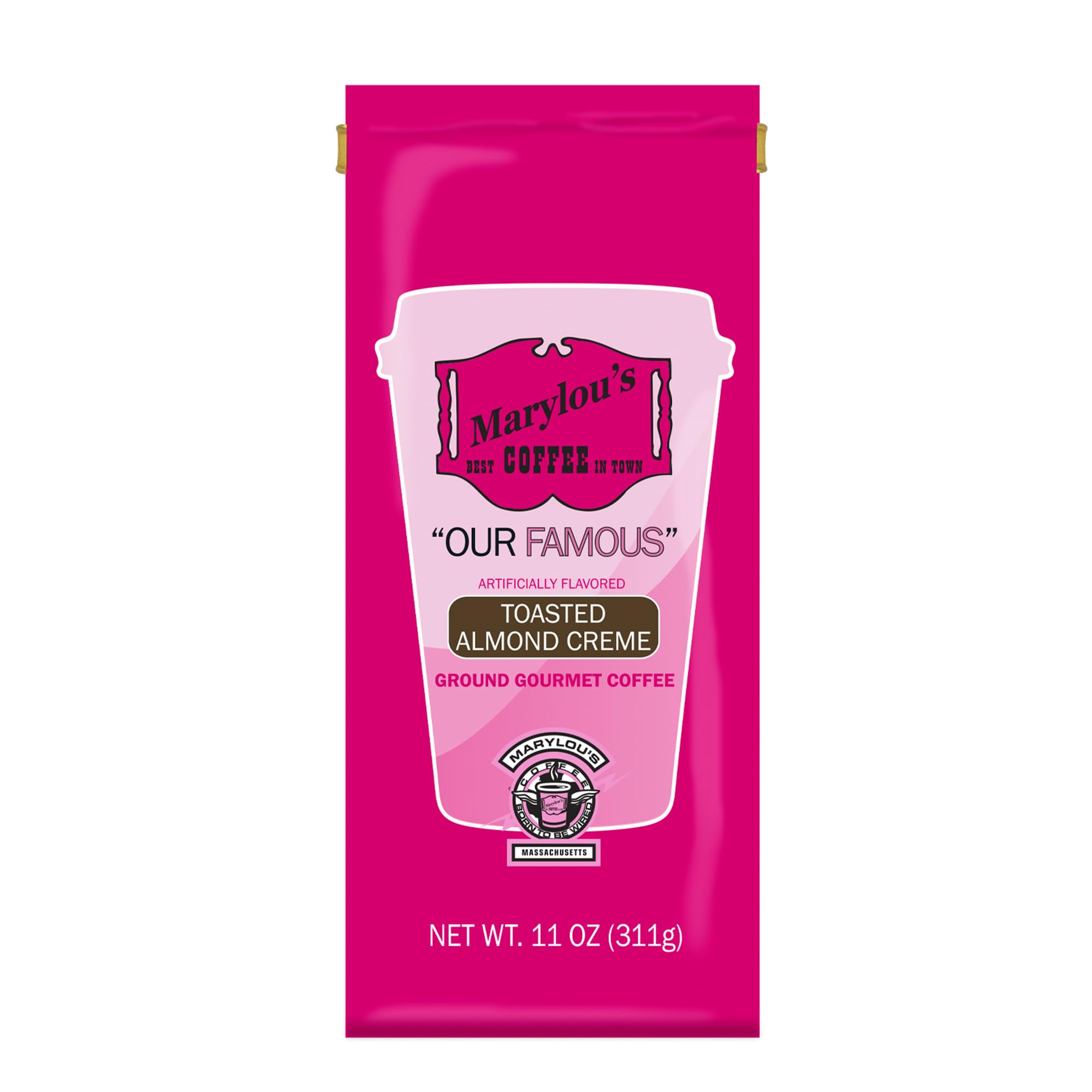 Marylou’s Coffee - Toasted Almond Creme Flavored Coffee Ground Gourmet Coffee - 11 oz