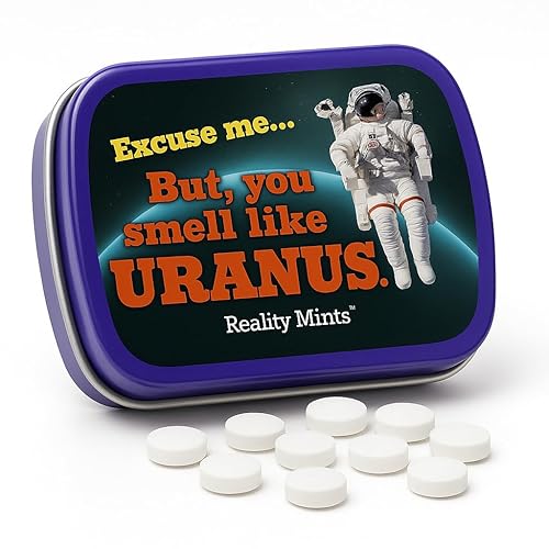You Smell Like Uranus Mints Weird Gag for Friends Men Stocking Stuffers for Adults and Teens Cool Space Novelties for Guys Chocolate Breath Mints