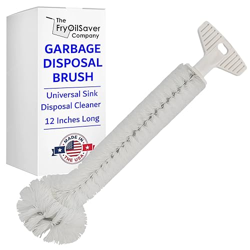 Universal Garbage Disposal Cleaner - 12" Long Kitchen Sink & Drain Cleaning Brush - Sturdy T-Grip Handle Disposer Cleaner - Removes Residue & Odor