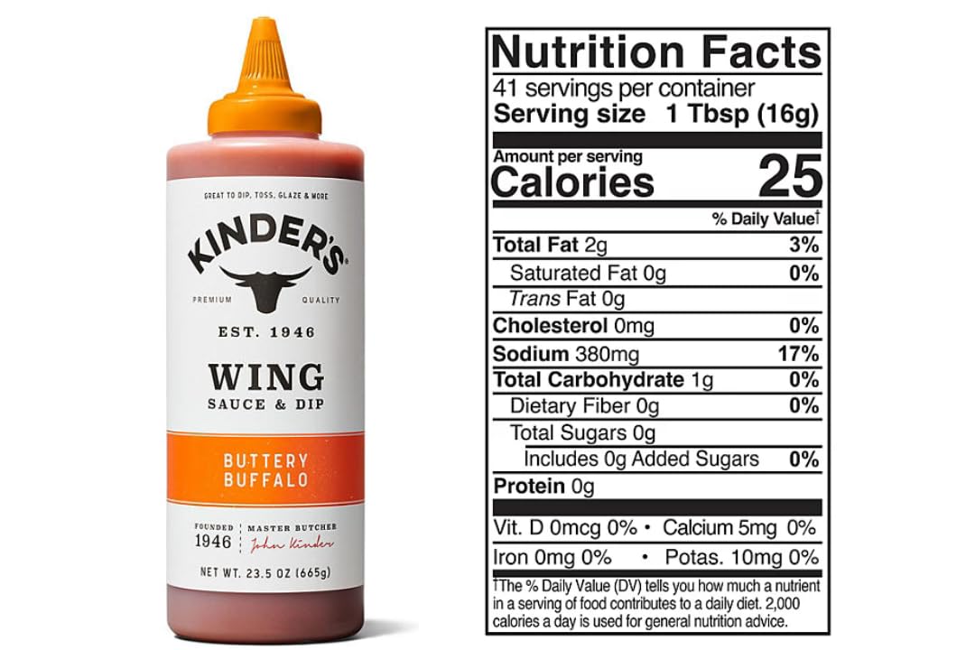 Knders Buttery Buffalo Wing Sauce and Dip, 23.5 oz (665g)