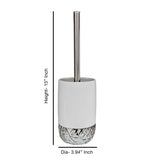 nu steel Bali White Round Shape Resin Toilet Brush Holder for Bathroom Whiter Color Finish Comes with a Complete Plastic Liner Inside to Prevent