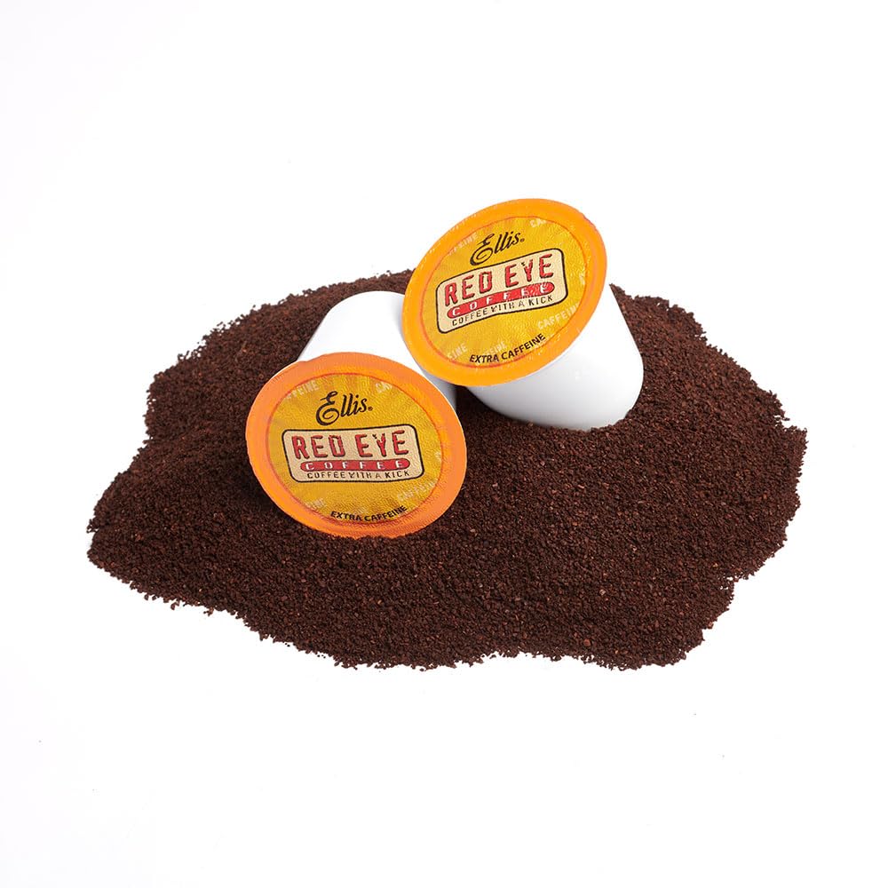 Ellis Coffee - Red Eye - Double Caffeinated Dark Roast - Single Serve Coffee Pods - For Use in Most K-cups and Keurig 2.0 Brewers - 24 Coffee Pods