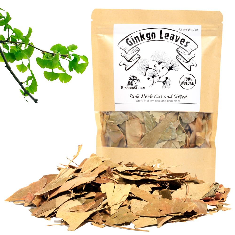 EidolonGreen Dried Ginkgo Biloba Leaves?Ginkgo Leaves/Yin Xin ye/???? 2 Oz (60g)