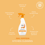 AspenClean | Kitchen Spray Cleaner | Plant-Based Degreaser for Grease & Grime | Multi-Surface Cleaner | Non - Toxic | 100% Natural | EWG Verified |