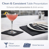 2-Ply Black Beverage Napkins with Standard 9x9 - Disposable Cocktail Napkins Suitable for Everyday Use - Fit Offices, Cafeterias & Restaurants - 1000