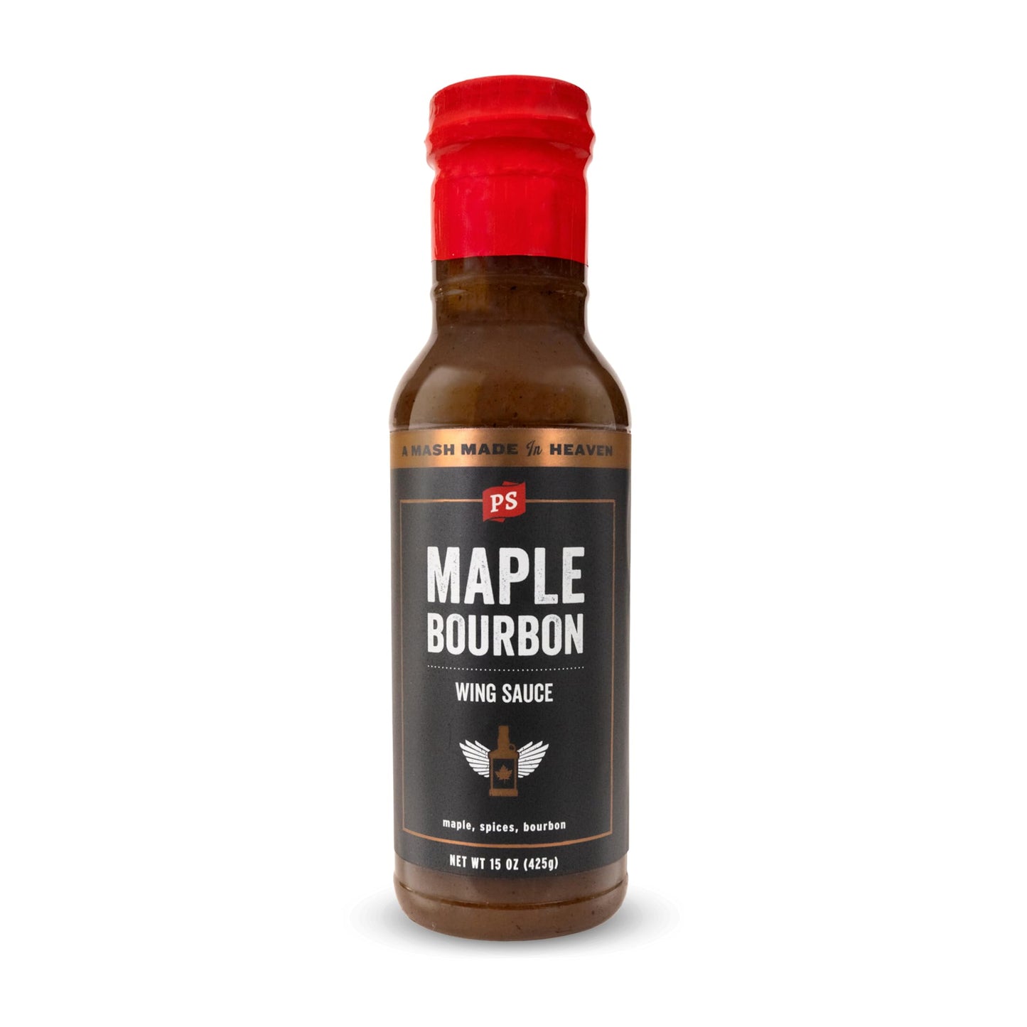 PS Seasoning Maple Bourbon Chicken Wing Sauce - Smoky and Tangy All-Purpose Wing Sauce for Dipping, Tossing, Glazing, Marinating - Great for Chicken