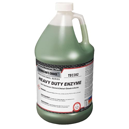 Technicians Choice TEC392 Heavy Duty Enzyme Spot & Stain Remover - Concentrated Carpet & Upholstery Cleaner | Low Suds, No Residue, Hot or Cold Water