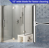 HOME SO Shower Squeegee for Glass Doors - Stainless Steel Squeegee with Adhesive Hooks - Window, Floor & Car Squeegee, Multi-Purpose Bathroom, Mirror