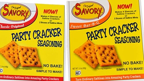 Savory Saltine Seasoning 2-Pack - 1 ORIGINAL, 1 BAR-B-Q plus 2 Large Double Sealed Zip Top Bags