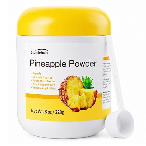 Pineapple Powder, Organic Pineapple Powder, 8oz / 228g, Natural Freeze-Dried, Gluten-free, for Drinks, Cooking, Baking
