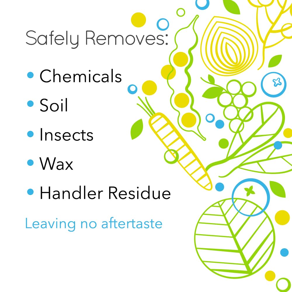 Rain Organic Fruit and Vegetable Wash All Natural Veggie Produce Cleaner for Safe Clean Eating, Baby Essential Eco Friendly Concentrated Strength