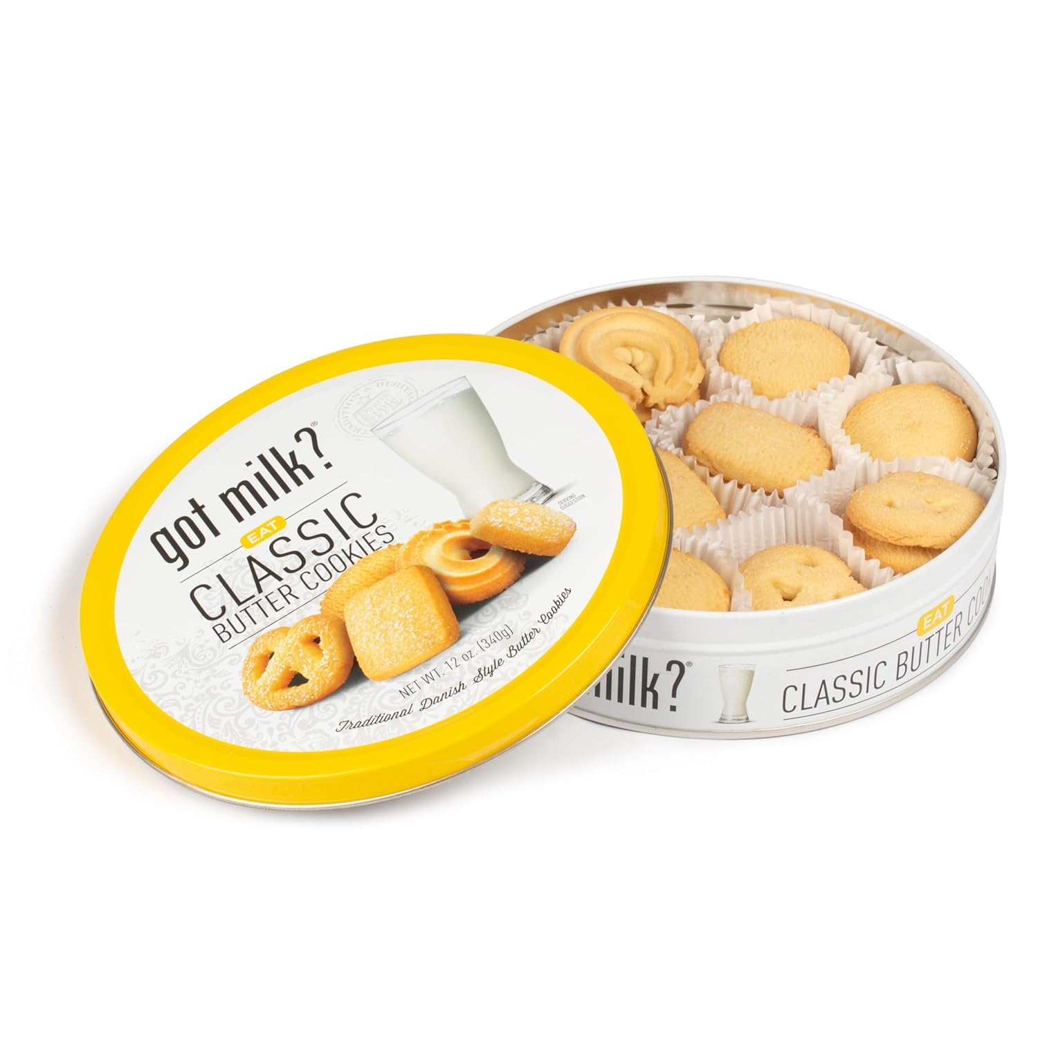 Got Milk? Traditional Danish Style Butter Cookies in 12 Oz. Gift Tin