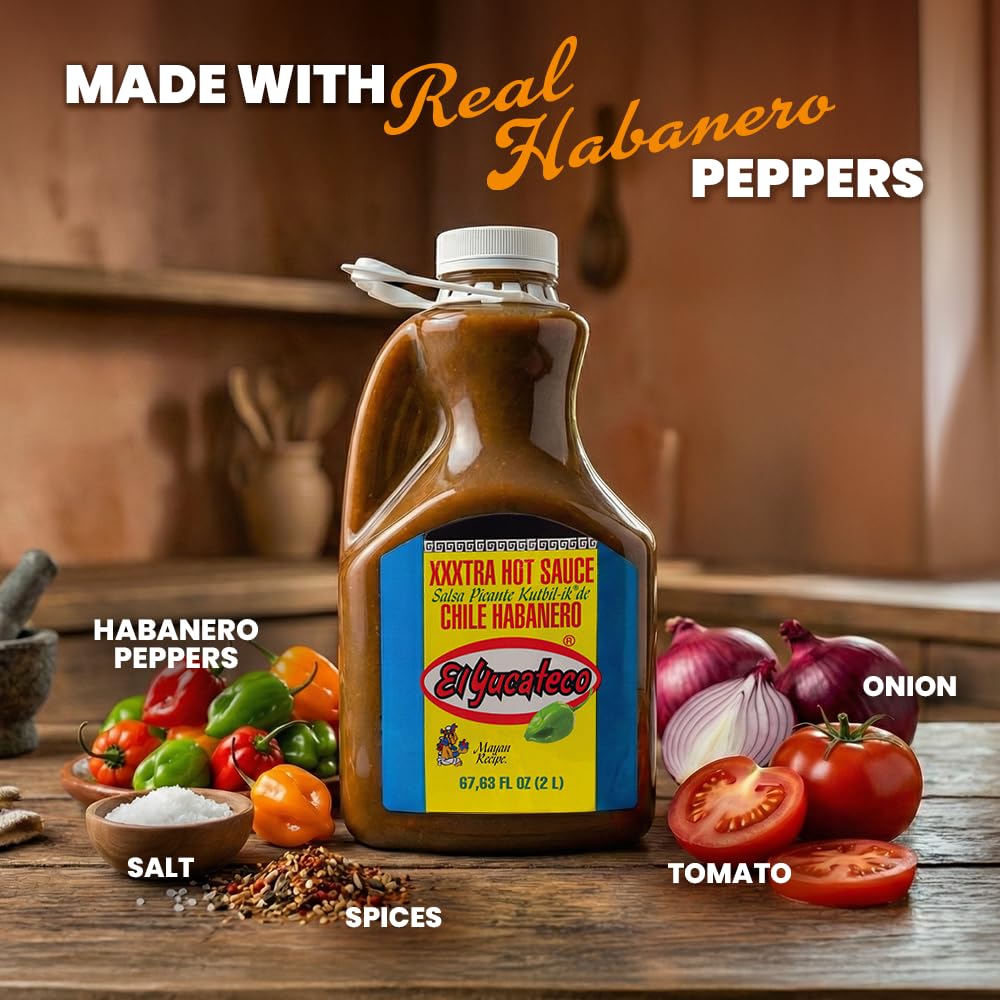 El Yucateco XXXtra Hot Habanero Sauce, 4 fl oz (Half Gallon)
