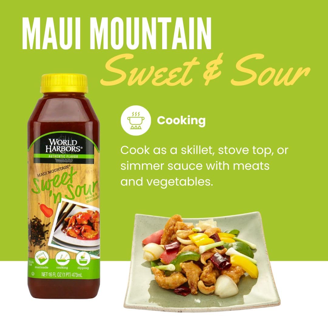 World Harbors Maui Sweet and Sour Sauce - Hawaii Style Perfect for Dipping, Dumplings, Chicken Nuggets, Various Meats Including Beef, Pork, Seafood